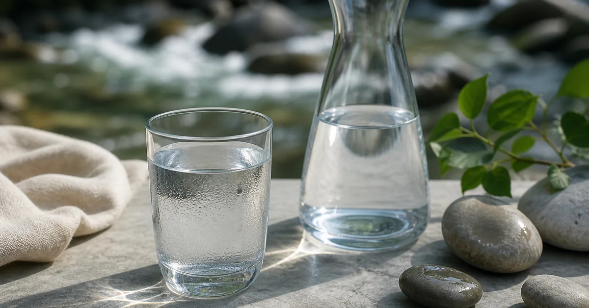 Glas Leitungswasser aus dem Wasserhahn