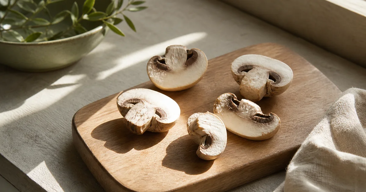 Champignons in der Sonne zur Vitamin-D-Bildung