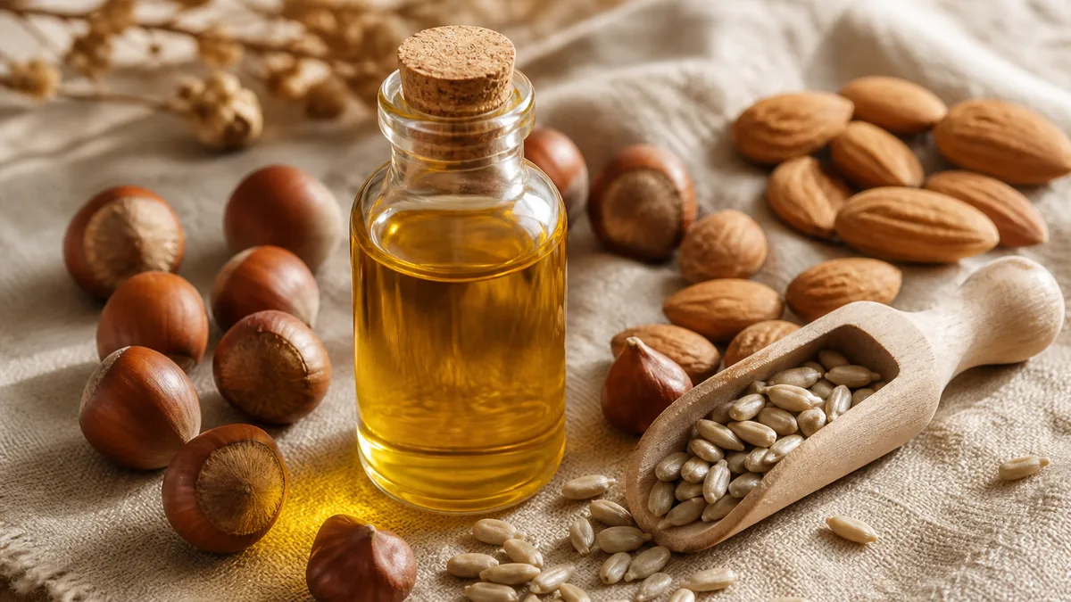 Pflanzenöl und Nüsse als Vitamin-E-Quellen