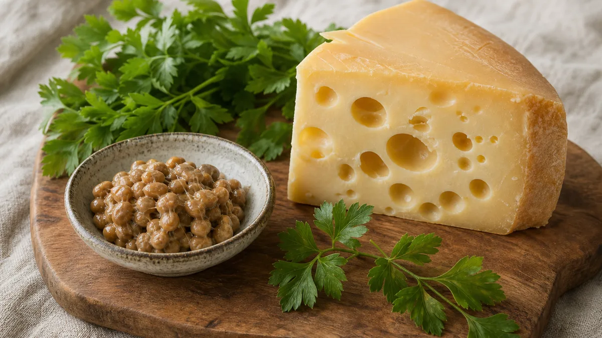 Natto und Emmentaler als Vitamin-K2-Quellen